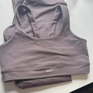 SET Activewear grey/beige Leggings with Bra Set